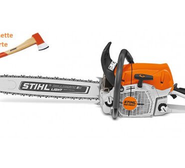 TRONÇONNEUSE STIHL MS 462 C-M AVEC 2 CHAINES D’ORIGINE ET UNE HACHETTE DE BUCHERON STIHL AX6